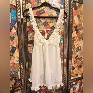 Betsey Johnson White Ruffled Chemise